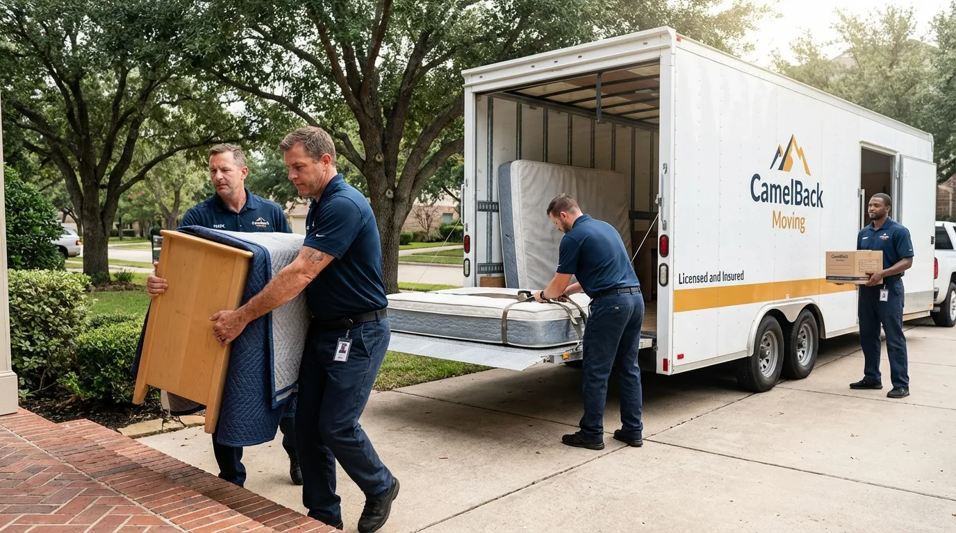 Crew loading residential truck for cross-state move from Pine Grove, PA